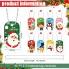 Loetere 48 Pcs Christmas Dog Tag Necklace with Chain Cute Dog Tag Necklaces for Women Men Christmas Party Favors Dress up Gifts, 8 Style view 2