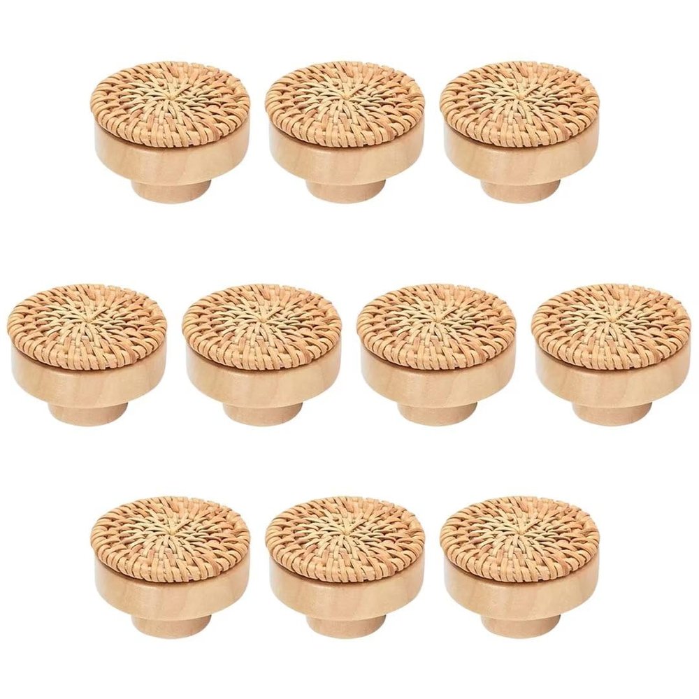 10 Packs Wooden Cabinet Knobs Handle Round Wooden Drawer Knob Children's Room Handles Office Decoration Wood Drawer Pulls Round Pulls Cabinet Hardware Dresser Pulls