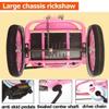 Outdoor Cruiser Tricycle for Boys and Girls,Folding Pedal Tricycle with Pneumatic tire Spoke Wheel,Tandem trikes with Rear seat,Rickshaw trikes,Sensitive Brake view 4