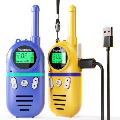 Inspireyes Walkie Talkies for Kids Rechargeable,Toys for Boys and Girls Ages 3-12, 2 Pack Long Range 2-Way Radios, Birthday Gifts,Christmas Stockings, Outdoor Play, Family Games, Hiking Camping Gear