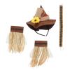 4 Pcs Halloween Cosplay Straw Kit Party Hat Halloween Costume Set Flower Straw Hat Wristband Necklace Decoration Cosplay Adornment view 1