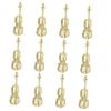 Amosfun 12pcs Christmas Tree Decorations Musical Instrument Model Violin Ornaments for Craft Projects Miniature Music Theme Decor for Holiday Parties and Dollhouses view 1
