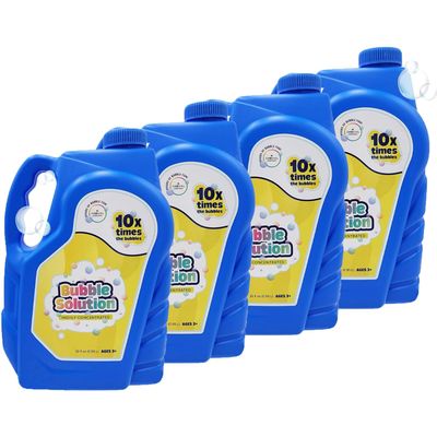 The Dreidel Company Ready Bubble Solution Refill for Bubbles Toys, Up to 2.5 Gallon, Non-Toxic Large 32oz Ready Liquid for Bubble Machine, Guns, Wands, Lawn Mower Toy (12-Pack)