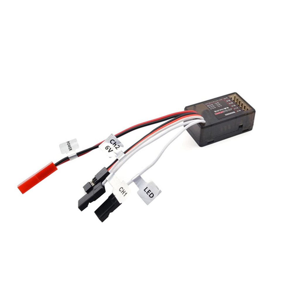 ZEZEFUFU 10A Brushed ESC 2s/3s Dual Way Brake Electric Speed Controller for 1/28 1/24 RC Car