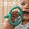 Frida Baby Get-A-Grip Silicone Teether for Teething Pain Relief, BPA-Free Food-Grade Teething Toys for Infant Baby Newborn 0-6, 12, 18 Months, Easy-Grip Teether Ring, PVC-Free, Teal view 3