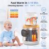 Bottle Warmer, Fast Heating Portable Bottle Warmer with 2 Adapters, Smart Temperature Control, LCD Display, Leak-Proof, Cordless Baby Bottle Warmer for Breastmilk or Formula view 3