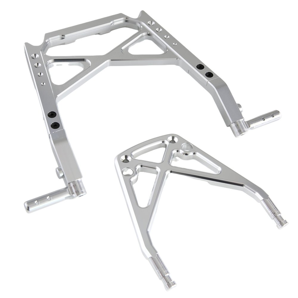 CNC Aluminum U Front & Center Bumper Support Brace Mount for 1/5 RC Car HPI Baja 5B 5T SS 5SC Upgrade Part (Silver)