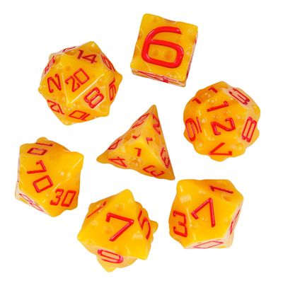 HDdais Cheese Dice Set, Yellow Resin Polyhedral DND Dice Set for D&D Role Playing Game and Other Tabletop Games