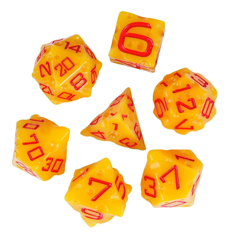 HDdais Cheese Dice Set, Yellow Resin Polyhedral DND Dice Set for D&D Role Playing Game and Other Tabletop Games