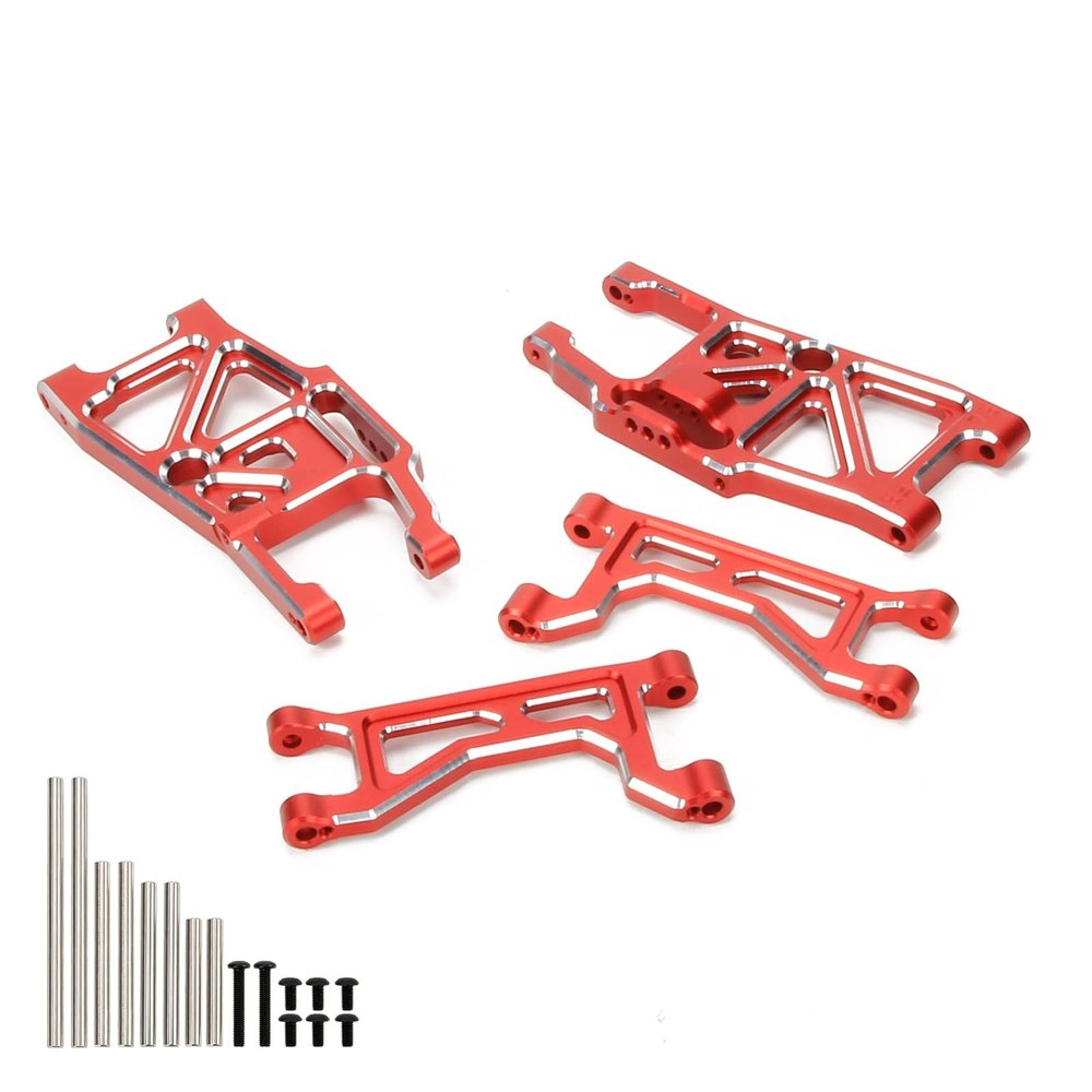 RCAWD 4x Front Rear Suspension Arms For Traxxas Max 89086-4 89076-4 A-Arms Hopups Upgrade Parts 8999(Red)