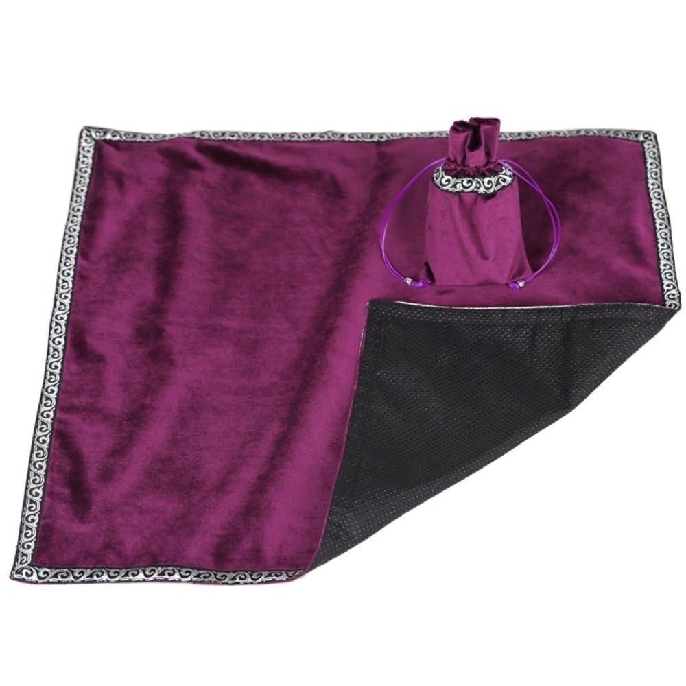 YYKSYDPT Tarot Tablecloth Tarot Tablecloth and Bag Set Square Divination with Bag Tarot Cloths (Purple1)