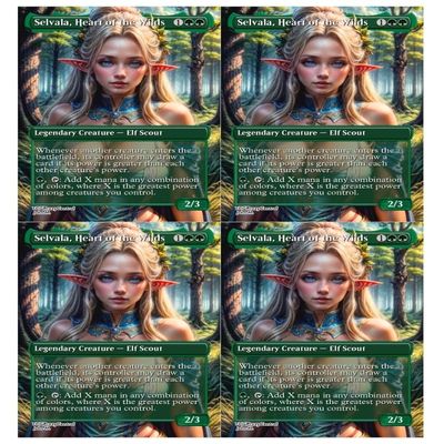 4x | Selvala, Heart of the Wilds | Anime | Full Art | Foil or Non-Foil (Non Foil)