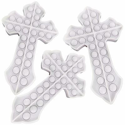 3 Packs Religous Cross Bubble Pop Fidget ,Push Stress Relief Educational Tool for Kids Adult
