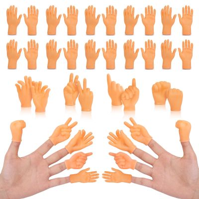 30 pcs Tiny Hands Finger Puppets, Mini Hands Little Small Hands mini Thing Gag Performance Funny Fingers for Puppet Show Gifts Classroom Prizes Party Favors for Kids (7 Styles)
