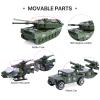 26 Pack Diecast Military Vehicles Set,6 Pack Assorted Alloy Metal Models Car Toys and 20 Pack Soldier Army Men,Mini Army Toy Tank,Panzer,Helicopter,Anti-Air Vehicle Party Favors for Kids view 3