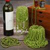 YAXINRUI 12 PCS St. Patricks Day Beads Necklace, Christmas Bead Necklaces, Light Green Mardi Gras Beads, 33 Inch Light Green Bead Necklaces for Mardi Gras St. Patricks Day Christmas Festive Events view 3