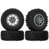 GLOBACT 9-Spoke Aluminum 1.2in Beadlock Wheel Tires Soft Sticky Rubber Tires 62 * 24mm for 1/18 TRX4M 1/24 Axial SCX24 RC Crawler Car Upgrade Accessories (4Pcs Titanium) view 1