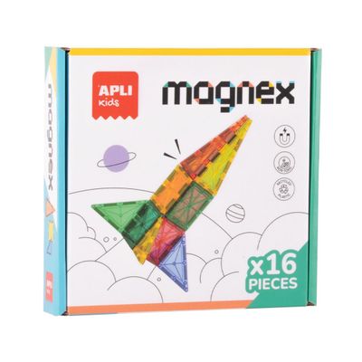 Apli kids 19419 - Educational Construction Game with Transparent Magnetic Pieces, Various Magnetic Geometric Shapes to Create 3D Figures