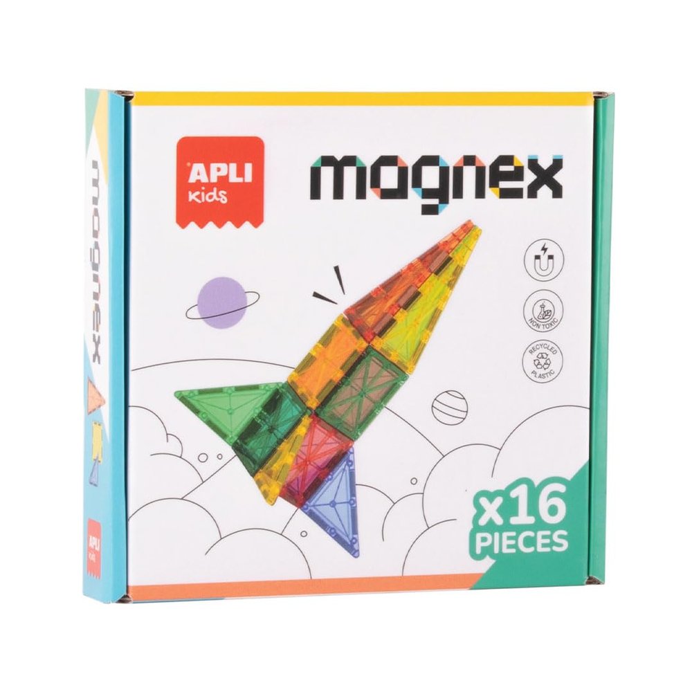 Apli kids 19419 - Educational Construction Game with Transparent Magnetic Pieces, Various Magnetic Geometric Shapes to Create 3D Figures