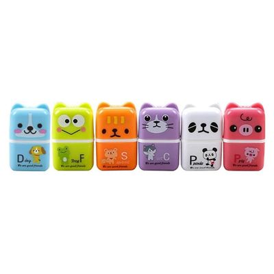 6 Pieces Erasers Roller Erasers Portable Cube Pencil Flexible Rubber Cute Animal Durable Soft Erasers Gift Eraser with Roller Cases for School, Office, Kids