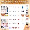 Tenceur 48 Sheets Face Expression Stickers for Crafts Clown Human Mouth Eyes Nose Decals Creative Stationery Make a Face DIY Stickers for Halloween Holiday Party Supplies(Funny) view 3