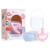 NatureBond Baby Pacifier Soother Silicone Binky Newborn Teether Pacifiers 2 in 1, Curved for Comfort | Hygiene Cover (Above 6 Months, Cotton Candy Pink and Macaron Lavender) view 1
