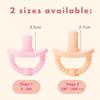NatureBond Baby Pacifier Soother Silicone Binky Newborn Teether Pacifiers 2 in 1, Curved for Comfort | Hygiene Cover (Above 6 Months, Cotton Candy Pink and Macaron Lavender) view 2