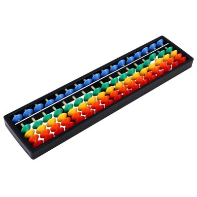 Alipis Arithmetic Abacus Math Counting Toy 17 Digits Rods with Colorful Beads, Chinese Abacus Mathematics Learning Aid Tool