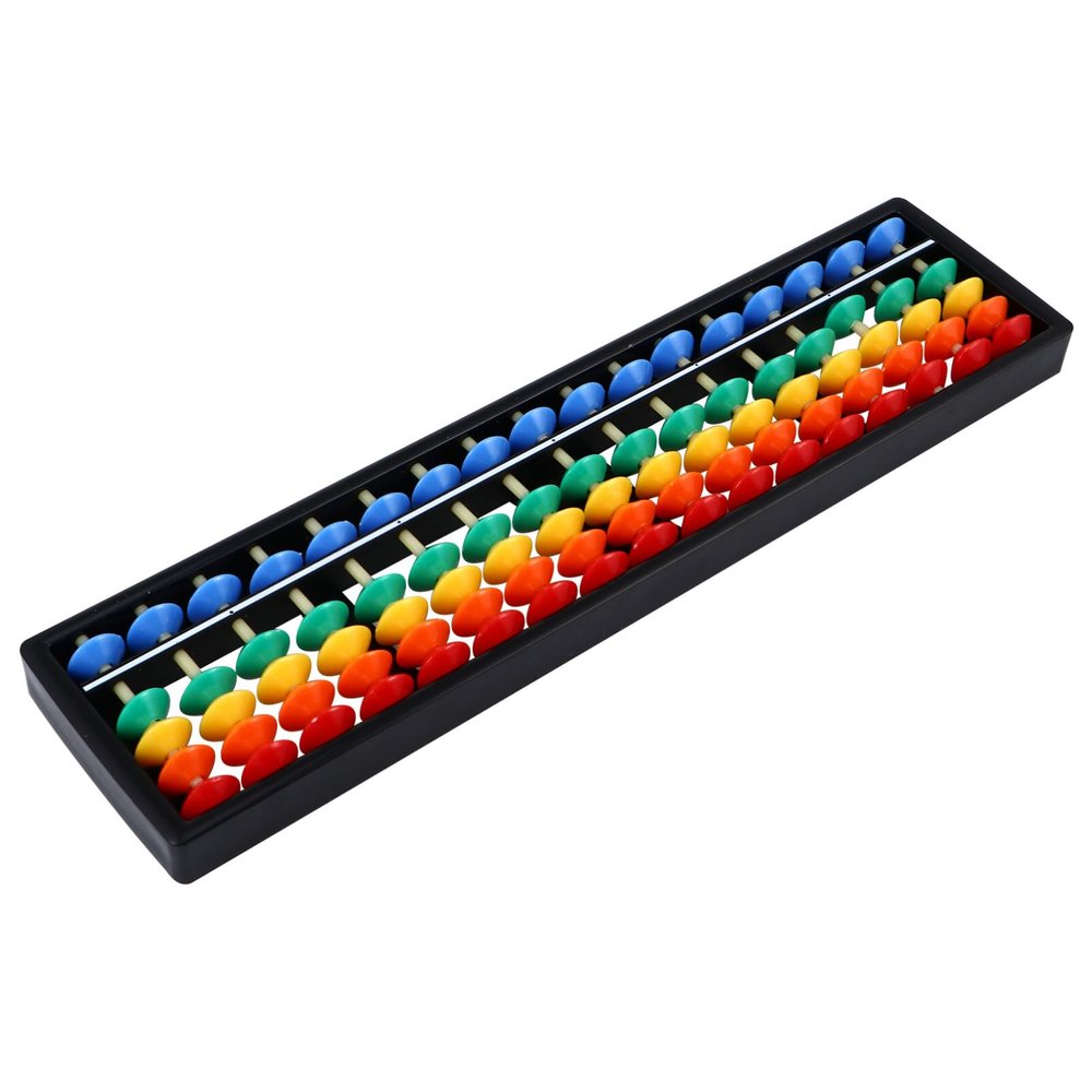 Alipis Arithmetic Abacus Math Counting Toy 17 Digits Rods with Colorful Beads, Chinese Abacus Mathematics Learning Aid Tool