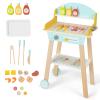 INFANS Kids Grill Playset, Wooden Pretend BBQ Toy Set with 21 Food Accessories, Role Play Kitchen Cooking Set Gift for Toddlers Boys Girls Age 3+ view 1