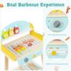 INFANS Kids Grill Playset, Wooden Pretend BBQ Toy Set with 21 Food Accessories, Role Play Kitchen Cooking Set Gift for Toddlers Boys Girls Age 3+ view 3