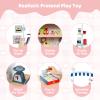 HONEY JOY Kids Food Cart, 30-Piece Toddler Pretend Play Grocery Store Playset w/Cash Register & Scale, Wooden Dessert Shop Play Market, Children Beverage Stand Cart w/Wheels, Gift for Boys Girls view 2
