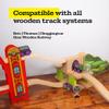 3 Level Wooden Bridge and Train Tunnel - Zany Trains - Toxic Turnpike - Viaduct Arch Bridge - Wooden Train Tracks Compatible with All Major Brands - Train Set Accessories Table view 2