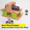 3 Level Wooden Bridge and Train Tunnel - Zany Trains - Toxic Turnpike - Viaduct Arch Bridge - Wooden Train Tracks Compatible with All Major Brands - Train Set Accessories Table view 4