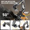 ID Gerilla Remote Control Excavator, 11CH RC Construction Truck Toy with Metal Shovel, Lights, Sounds and Turns 680 Degree, Christmas Birthday Gift for Kids Boys Aged 4 5 6 7 8-12 view 2