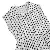50s Dresses Vintage Button Down Shirt Dress Retro Rockabilly Sleeveless Polka Dot Audrey Prom Party Dress for Girls White view 4