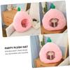Abaodam Costume Cap - Pink Plush Headwear for Children, Party-goers. Funny Fruits Party Hat, Prom, Carnival, Anniversary. Headpiece for Kids, Quirky Headgear view 2