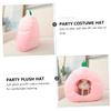 Abaodam Costume Cap - Pink Plush Headwear for Children, Party-goers. Funny Fruits Party Hat, Prom, Carnival, Anniversary. Headpiece for Kids, Quirky Headgear view 3