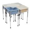 ECR4Kids 4-Station Sand and Water Adjustable Play Table, Sensory Bins, Sand/Powder Blue view 1
