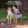 ECR4Kids 2-Station Sand and Water Adjustable Play Table, Sensory Bins, Fern Green/Powder Blue view 3