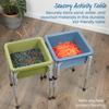 ECR4Kids 2-Station Sand and Water Adjustable Play Table, Sensory Bins, Fern Green/Powder Blue view 4