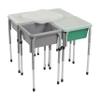 ECR4Kids 4-Station Sand and Water Adjustable Play Table, Sensory Bins, Grey/Emerald view 1