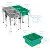 ECR4Kids 4-Station Sand and Water Adjustable Play Table, Sensory Bins, Grey/Emerald view 2