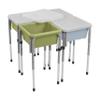 ECR4Kids 4-Station Sand and Water Adjustable Play Table, Sensory Bins, Fern Green/Powder Blue view 1