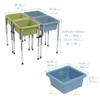 ECR4Kids 4-Station Sand and Water Adjustable Play Table, Sensory Bins, Fern Green/Powder Blue view 2