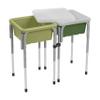 ECR4Kids 2-Station Sand and Water Adjustable Play Table, Sensory Bins, Fern Green/Hunter Green view 1