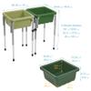 ECR4Kids 2-Station Sand and Water Adjustable Play Table, Sensory Bins, Fern Green/Hunter Green view 2