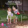 ECR4Kids 2-Station Sand and Water Adjustable Play Table, Sensory Bins, Fern Green/Hunter Green view 3