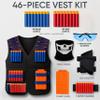 JoyX Tactical Vest Kit Compatible with Nerf Guns for Boys N-Elite Series with 40 Foam Darts for Gun Holster Protective Action Gear view 2
