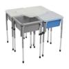 ECR4Kids 4-Station Sand and Water Adjustable Play Table, Sensory Bins, Grey/French Blue view 1